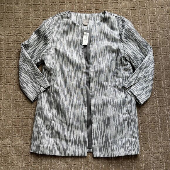 Chico's Light Gray Textured Blazer - Picture 3 of 11